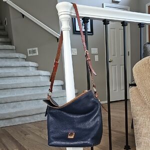 Dooney & Bourke Dark Blue and Brown Shoulder Bag